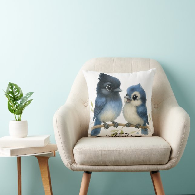 Sassy Steller's Jay  Throw Pillow (Chair)
