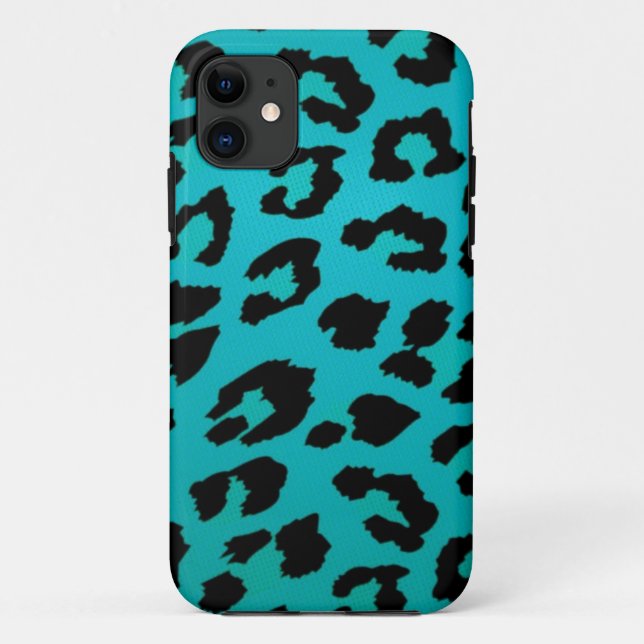 Sassy Teal Leopard Animal Print Case (Back)