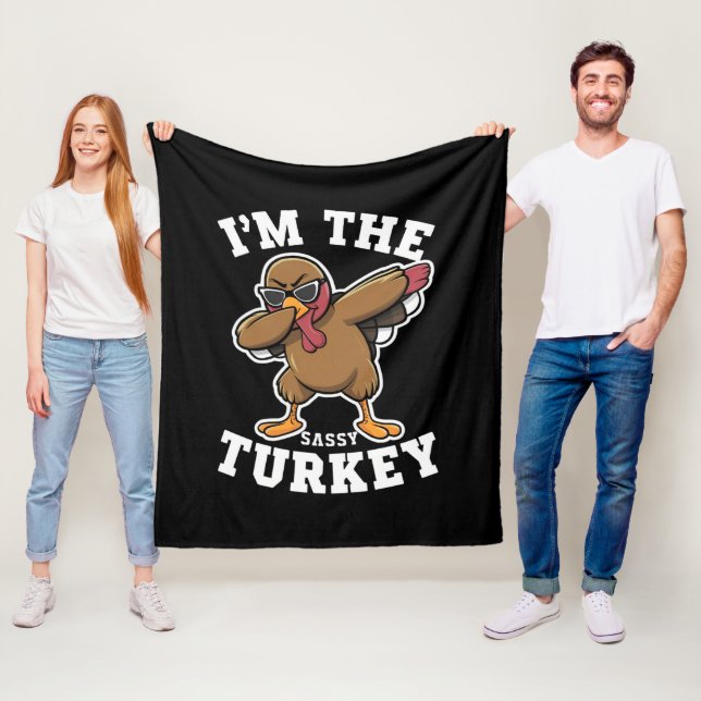 Sassy Turkey Matching Family Thanksgiving Party  Fleece Blanket (In Situ)