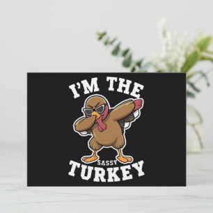 Sassy Turkey Matching Family Thanksgiving Party  Holiday Card