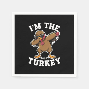 Sassy Turkey Matching Family Thanksgiving Party Napkin