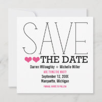 Sassy Typography Save the Date Invite, Pink