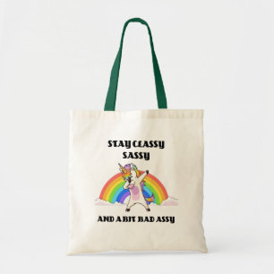 Sassy Unicorn Classy Sassy and Bad Assy Tote Bag