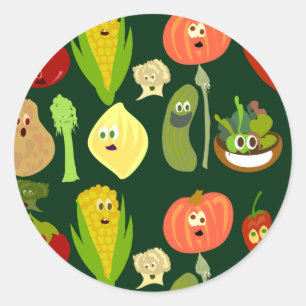 Sassy Veggies! Classic Round Sticker