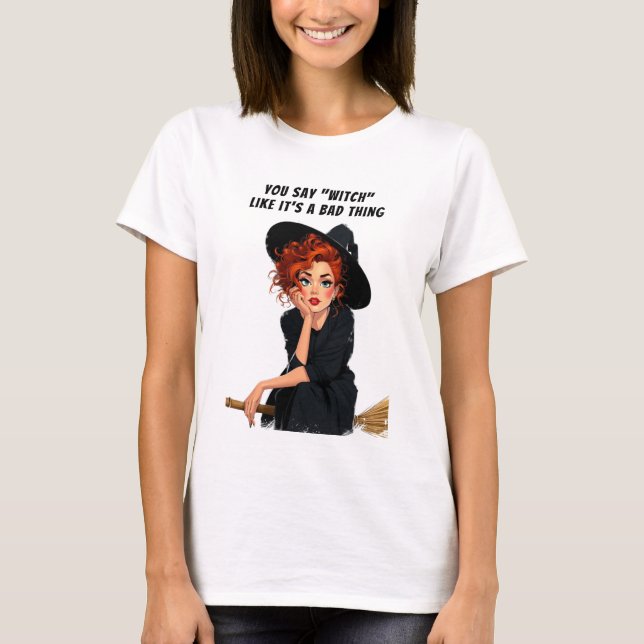 Sassy Witch Halloween Design T-Shirt (Front)