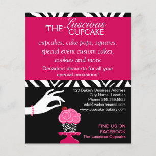 Sassy Zebra Cupcake Bakery Flyer
