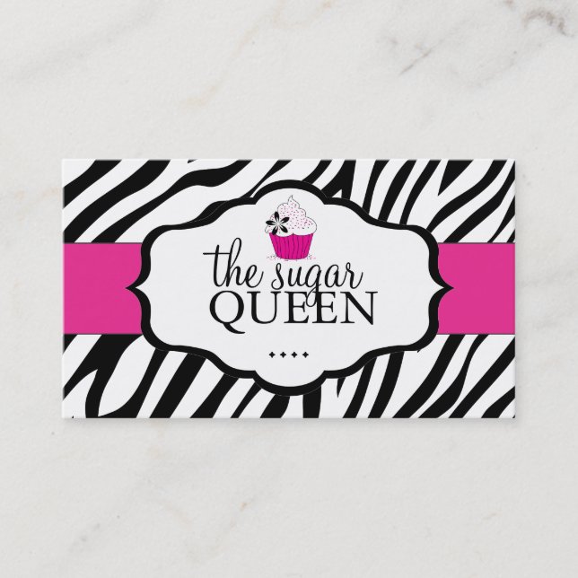 Sassy Zebra Cupcake Loyalty Cards (Front)