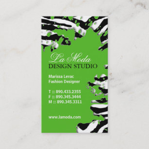 Sassy Zebra Print Business Card