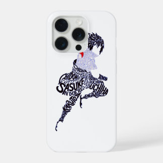 Sasuke Anime Typography iPhone 15 Pro Case