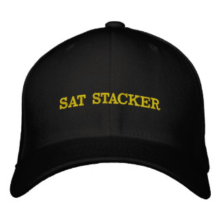 Sat Stacker Hodl Tight Bitcoin Crypto Yellow Text Embroidered Hat