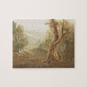 Satan Contemplating Adam and Eve in Paradise, from Jigsaw Puzzle