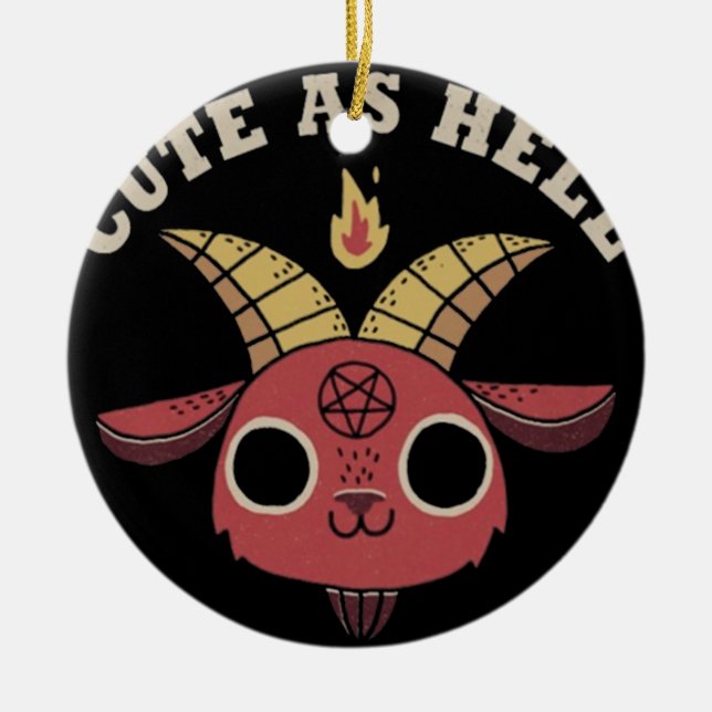 Satan Cute As Hell Ceramic Ornament (Front)