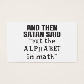Satan Dit Mettre Alphabet Dans Math Funny College