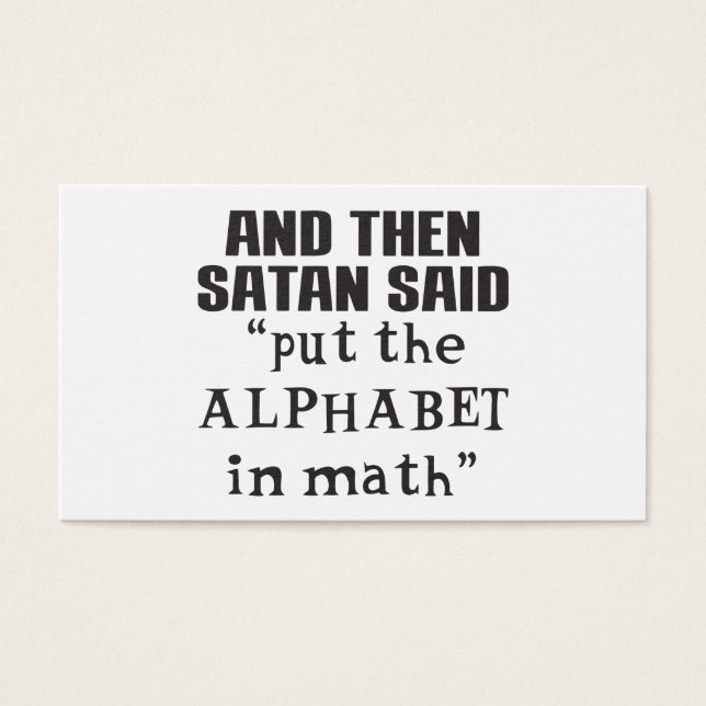 Satan Dit Mettre Alphabet Dans Math Funny College  (Devant)