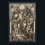Satan Enthroned 16x24 on Twill Cotton - Kitchen Towel<br><div class="desc">Technically, this is a "Place Mat" but, when hung on a wall, or placed on an altar or other flat surface it becomes a tapestry-like work of art on twill cotton depicting a majestic, icon of Satan seated upon his worldly throne surrounded by his minions and the symbols of his...</div>