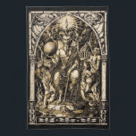 Satan Enthroned 16x24 on Twill Cotton - Kitchen Towel<br><div class="desc">Technically, this is a "Place Mat" but, when hung on a wall, or placed on an altar or other flat surface it becomes a tapestry-like work of art on twill cotton depicting a majestic, icon of Satan seated upon his worldly throne surrounded by his minions and the symbols of his...</div>