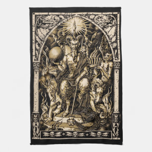Satan Enthroned 16x24 on Twill Cotton - Kitchen Towel
