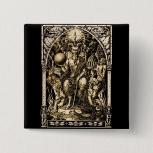 Satan Enthroned 2 Inch Square Button