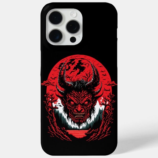 Satan Evil Face | Demon Head Graphic Design Case-Mate iPhone Case (Back)