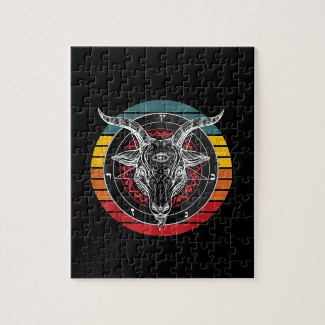 Satan Goat, Goat Gift Jigsaw Puzzle (Vertical)