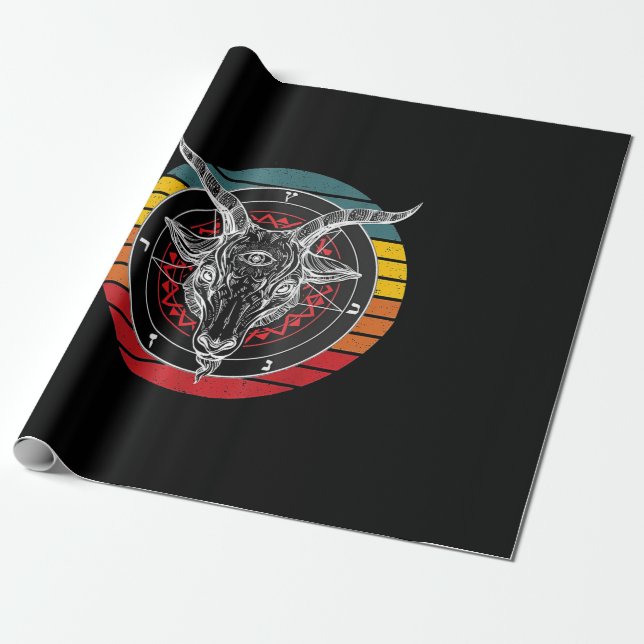 Satan Goat, Goat Gift Wrapping Paper (Unrolled)