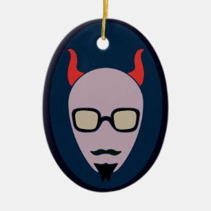 Satan Is A Hipster Ceramic Ornament