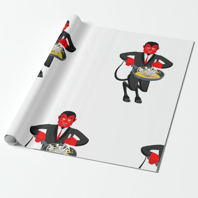 Satan Roasts Sinners Wrapping Paper (Unrolled)
