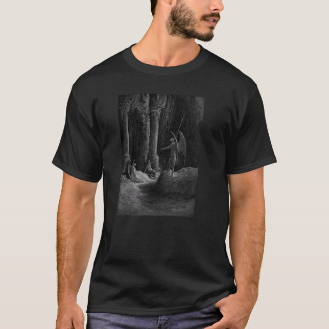 Satan Talks to Sin and Death Gustave Dore T-Shirt (Front)