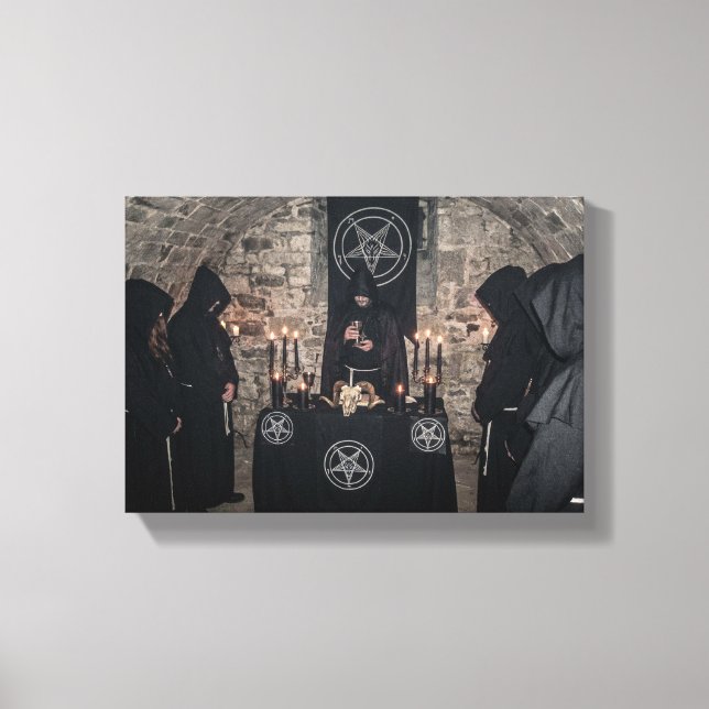 Satanic Black Mass Canvas Print (Front)
