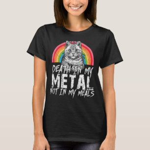 Satanic Cat Death In My Metal Not In My Meals Vega T-Shirt