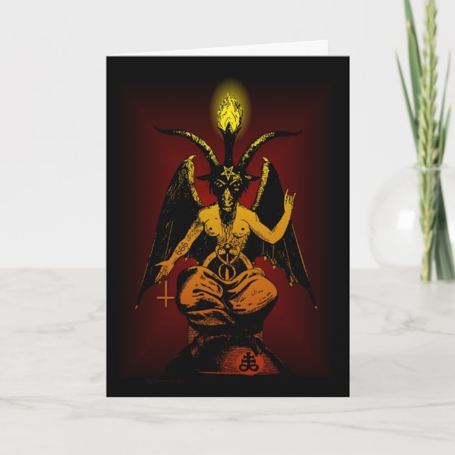 Satanic Goat Winter Solstice Greeting Card (Front)