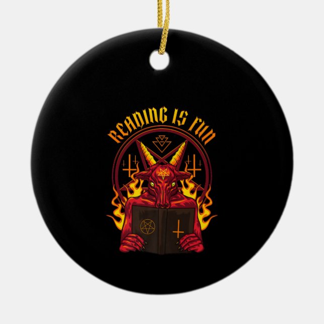 Satanic Pagan Goat Premium Ceramic Ornament (Front)