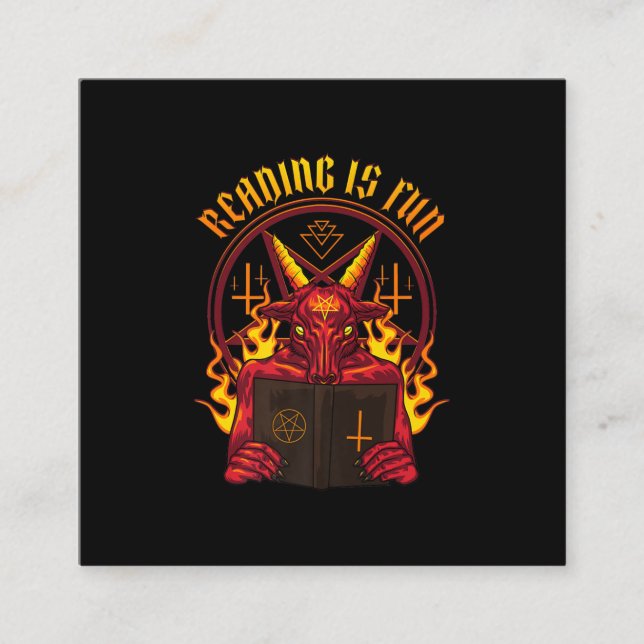 Satanic Pagan Goat Premium Square Business Card (Front)