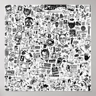 SATANIC PANIC Vintage Clip Art Zine Style Collage Poster