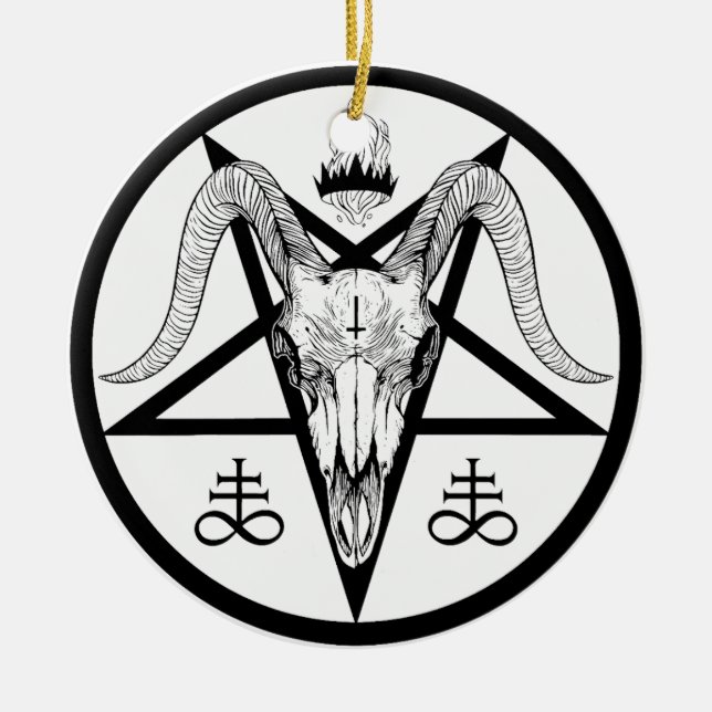 Satanic Pentagram  Ceramic Ornament (Front)