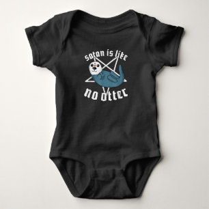 Satanic Pentagram  satan is like no otter Baby Bodysuit