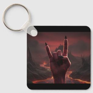 Satanic Salute Keychain