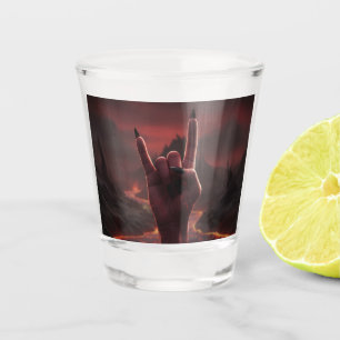 Satanic Salute Shot Glass