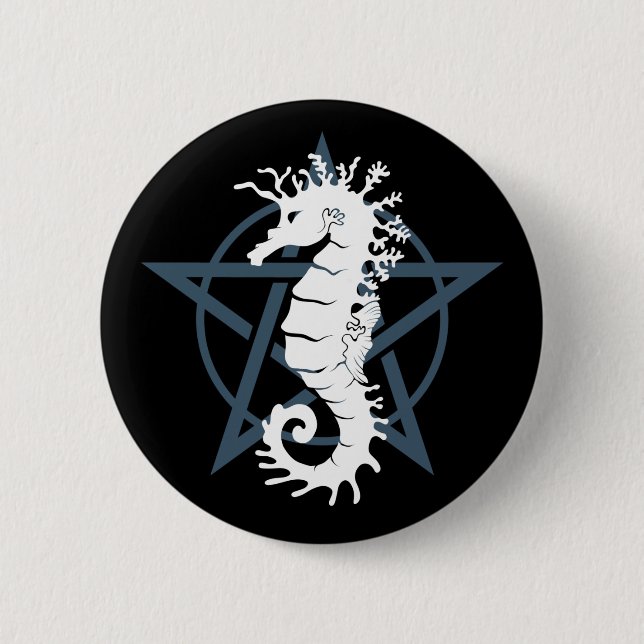 Satanic Seahorse 2 Inch Round Button (Front)