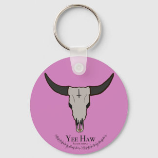 Satanic temple Cow skull  Keychain