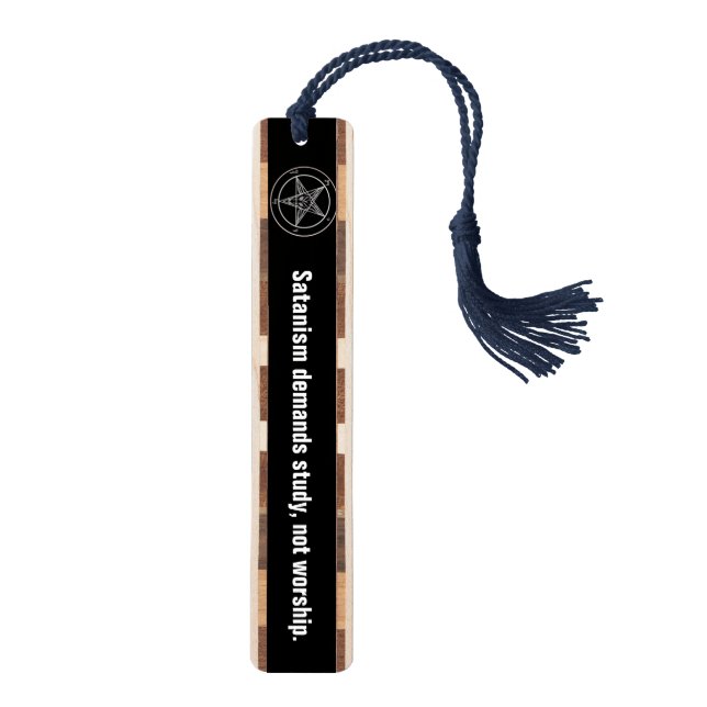 Satanism demands study, not worship bookmark (Front)