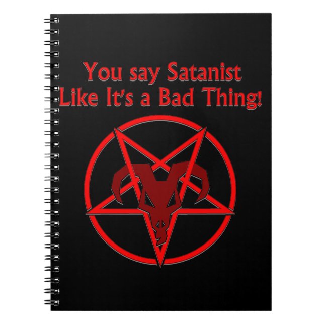 Satanist Bad Thing Dark Humour Goat Pentacle Notebook (Front)