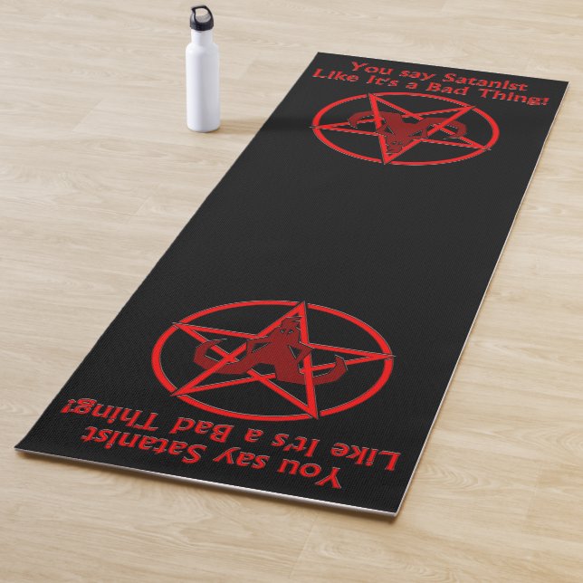 Satanist Bad Thing Dark Humour Goat Pentacle Yoga Mat (In Situ)