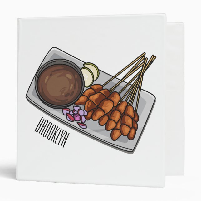 Satay cartoon illustration binder (Front/Inside)