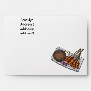 Satay cartoon illustration envelope