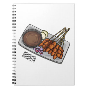 Satay cartoon illustration notebook