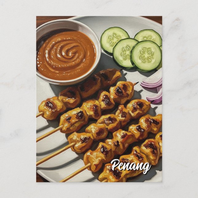 Satay in Penang Postcard (Front)