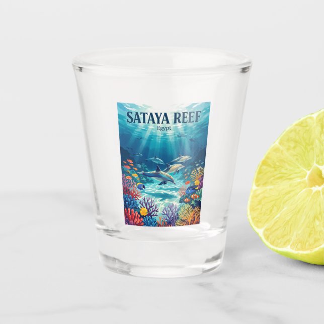 Sataya Reef Egypt Shot Glass (Front)