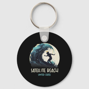 Satellite Beach United States Surfing Surfboard  Keychain