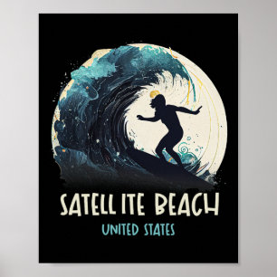 Satellite Beach United States Surfing Surfboard Poster